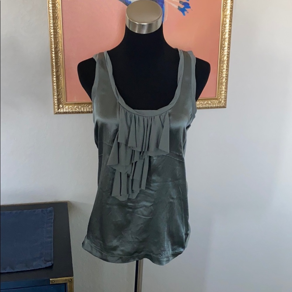 NWOT Banana Republic Moss Green Silk Top
